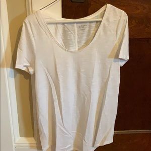LOFT white scoop neck tee